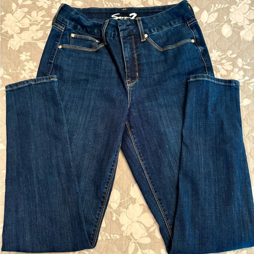 Seven7 Tummyless Skinny High Rise Blue Jeans Sz 8 👖
